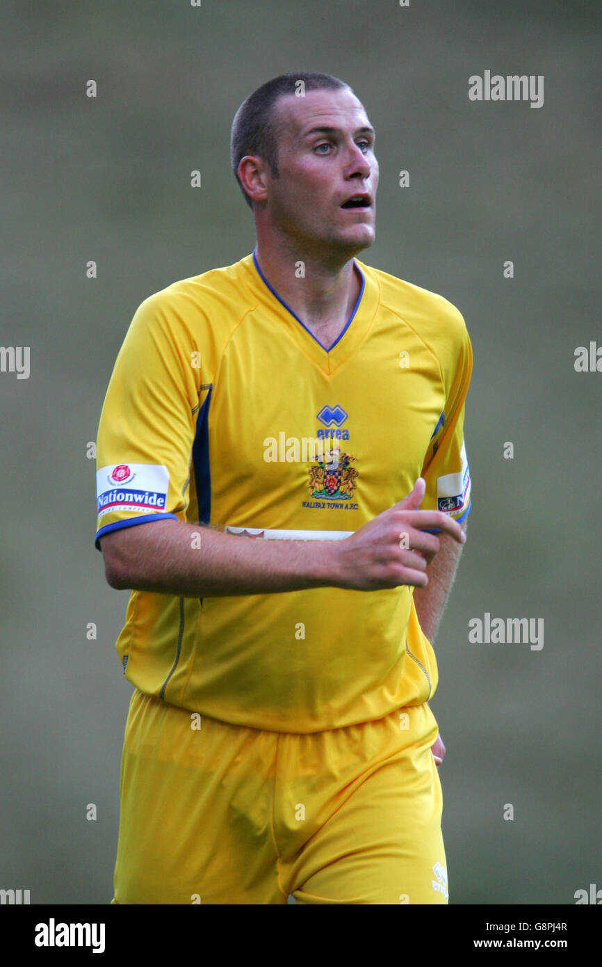 Fußball - freundlich - Halifax Town / Leeds United - The Shay Stadium. Adam Quinn, Stadt Halifax Stockfoto