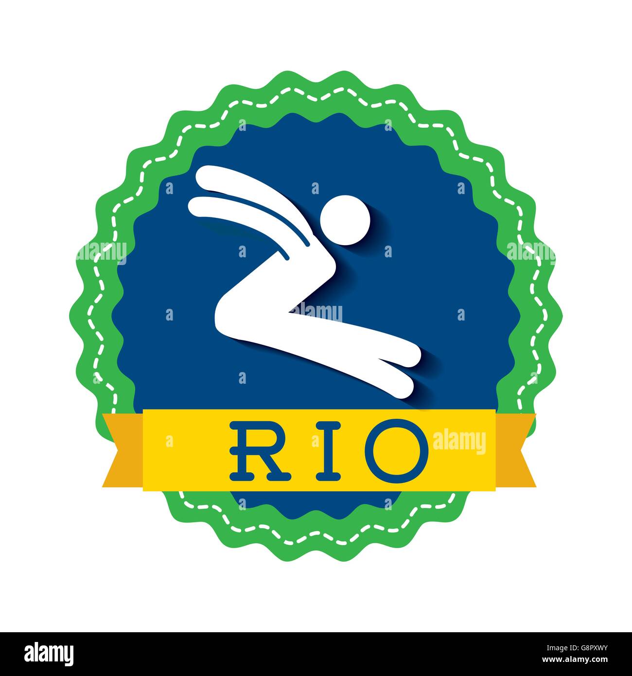 Brasilien und der Olympischen Sportarten isoliert Icon-design Stock Vektor