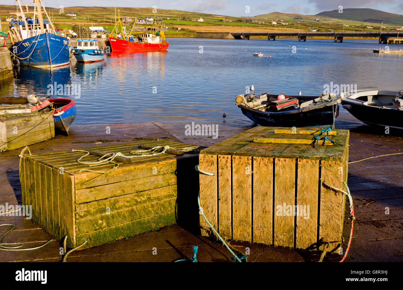 Der Hafen von Portmagee in County Kerry Irland, Europa. Stockfoto