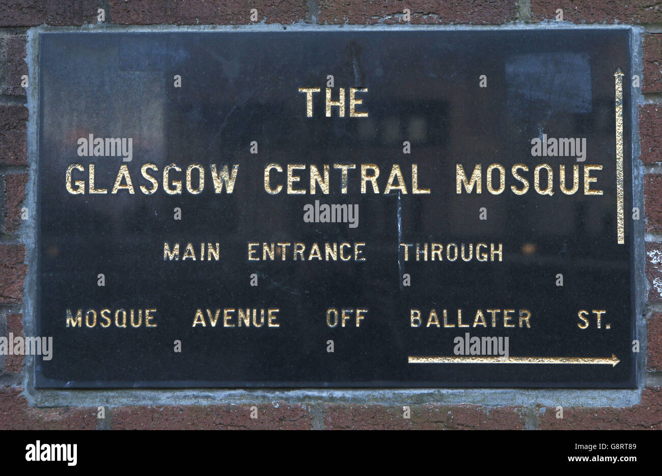 Die Zentralmoschee von Glasgow, deren Imam Maulana Habib Ur Rehman offenbar einen Extremisten lobte, der nach dem Mord an einem Politiker hingerichtet wurde. Stockfoto