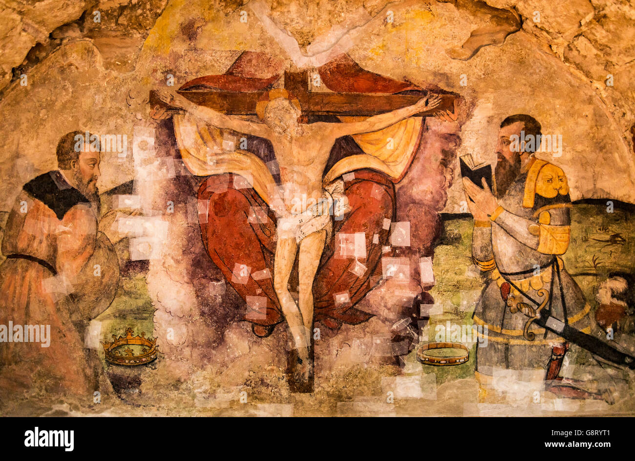 Altes Fresko in der italienischen Kirche Stockfoto