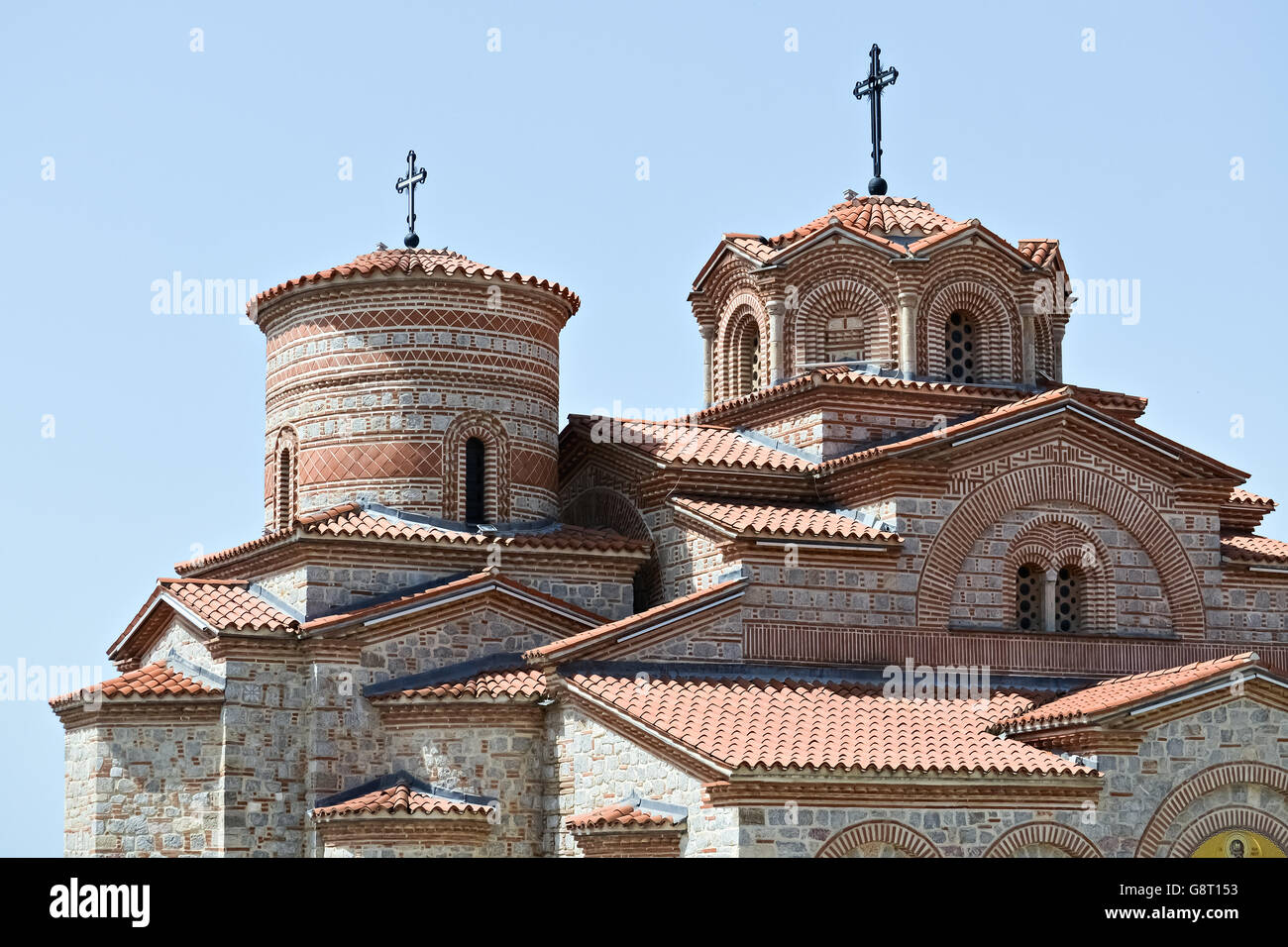 Teil der orthodoxen Kirche Plaosnik in Ohrid Stockfoto
