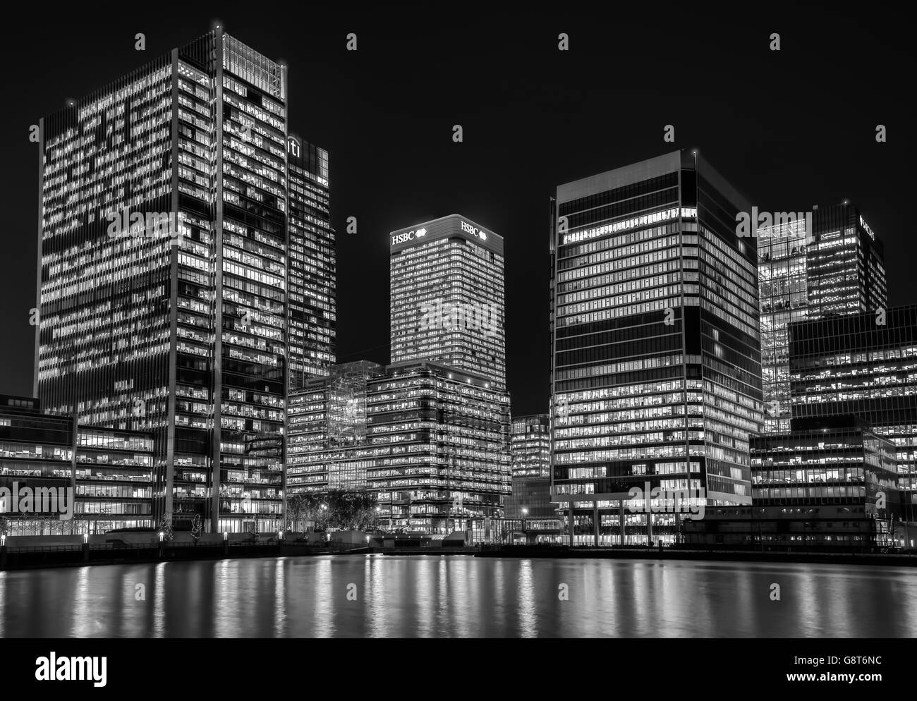 Bürogebäude in Canary Wharf, East London, Tower Hamlets, London, Vereinigtes Königreich Stockfoto