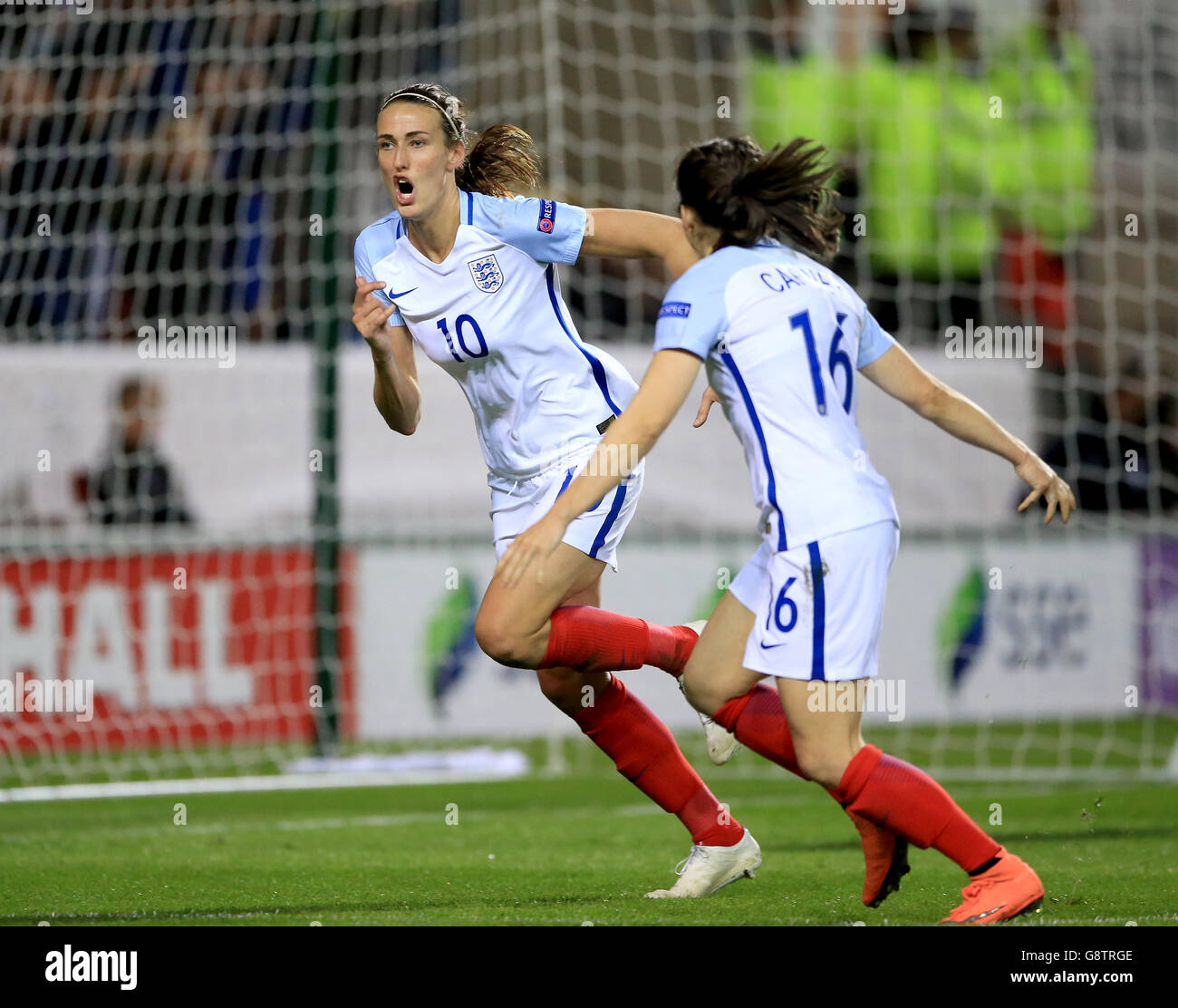 England Women gegen Belgien Women - UEFA European 2017 Qualifying - AESSEAL New York Stadium. S European 2017 Qualifying match im AESSEAL New York Stadium, Rotherham. Stockfoto