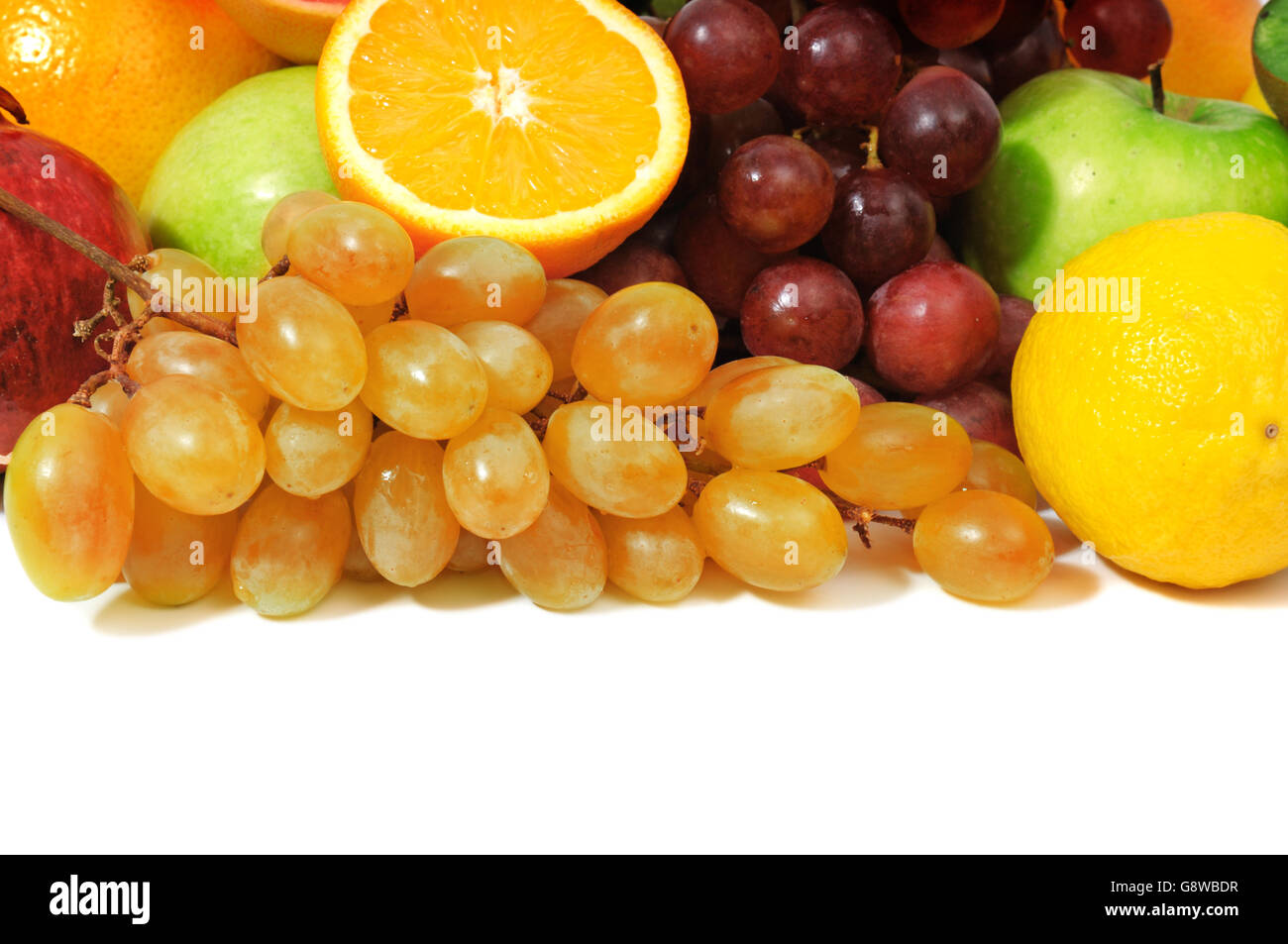 Früchte auf einem weißen Hintergrund isoliert Stockfoto