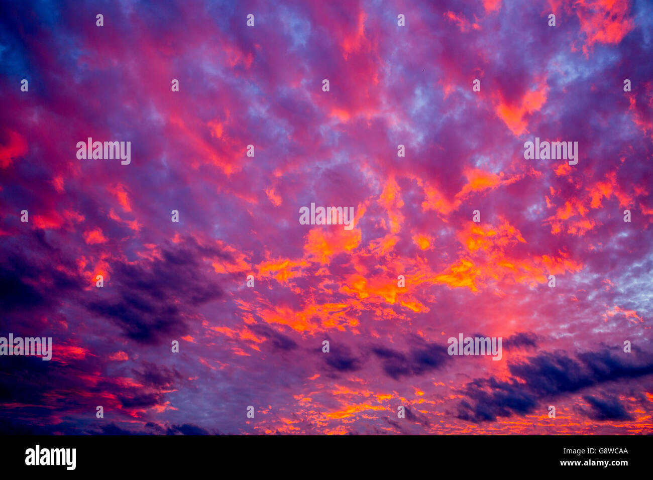 lebendige Sonnenuntergang in Sag Harbor, New York Stockfoto