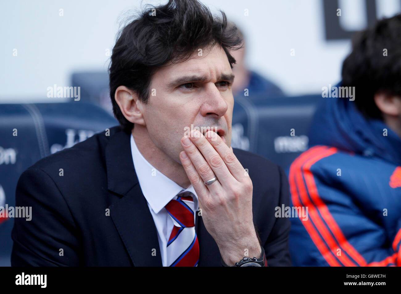 Middlesbrough-Manager Aitor Karanka während des Sky Bet Championship-Spiels im Macron Stadium, Bolton. Stockfoto