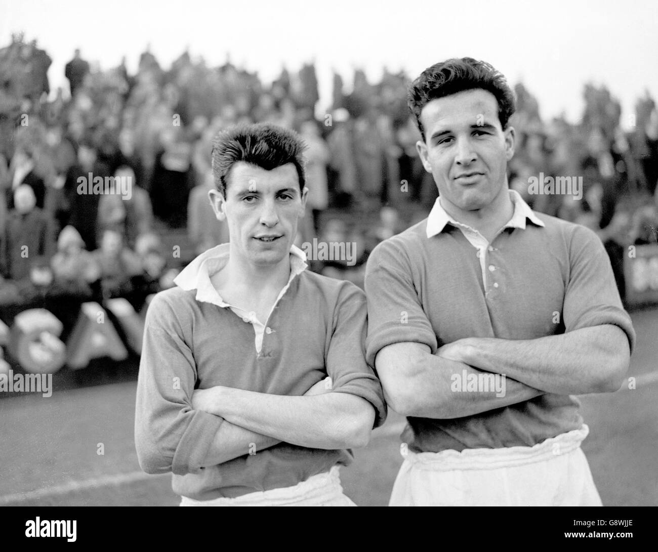 David Lewis (links) und Dudley Peake vom Swansea Town FC. Stockfoto