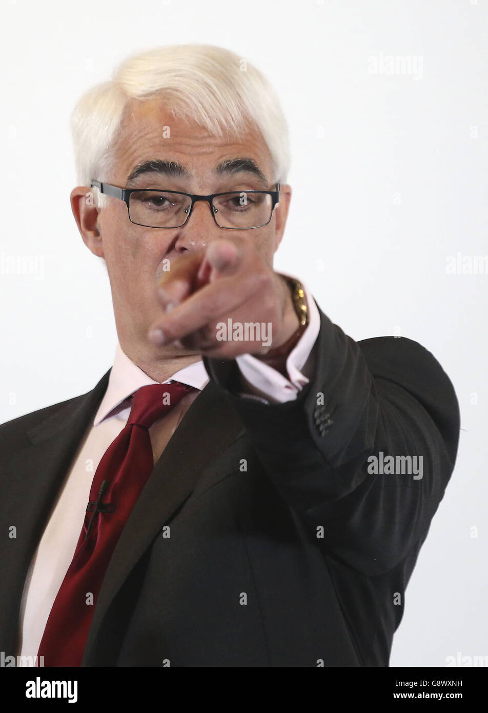 Alistair Darling sprach über die EU in der Institution of Civil Engineers in London, wo er warnte, dass ein Austritt aus der EU die langfristige wirtschaftliche Erholung Großbritanniens gefährden würde. Stockfoto