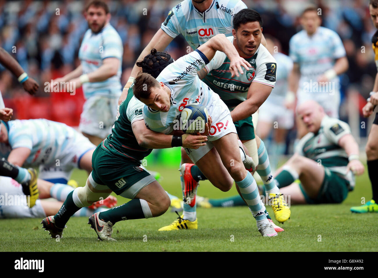 Leicester tigri manu tuilagi durante la coppa dei campioni europei ...