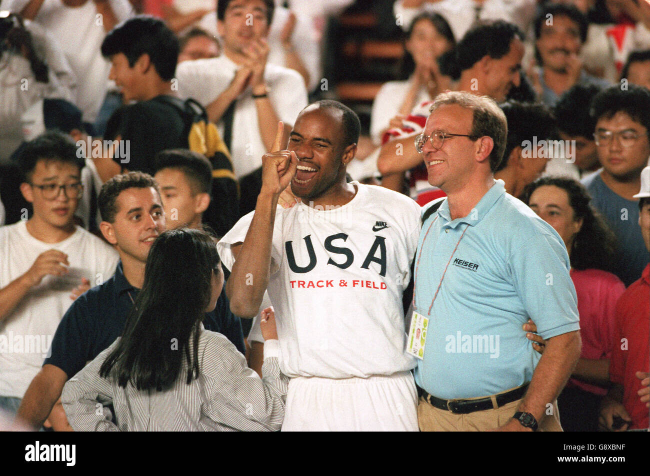 Leichtathletik - Weltmeisterschaften Tokio 91 - Weitsprung - Mike Powell USA Stockfoto