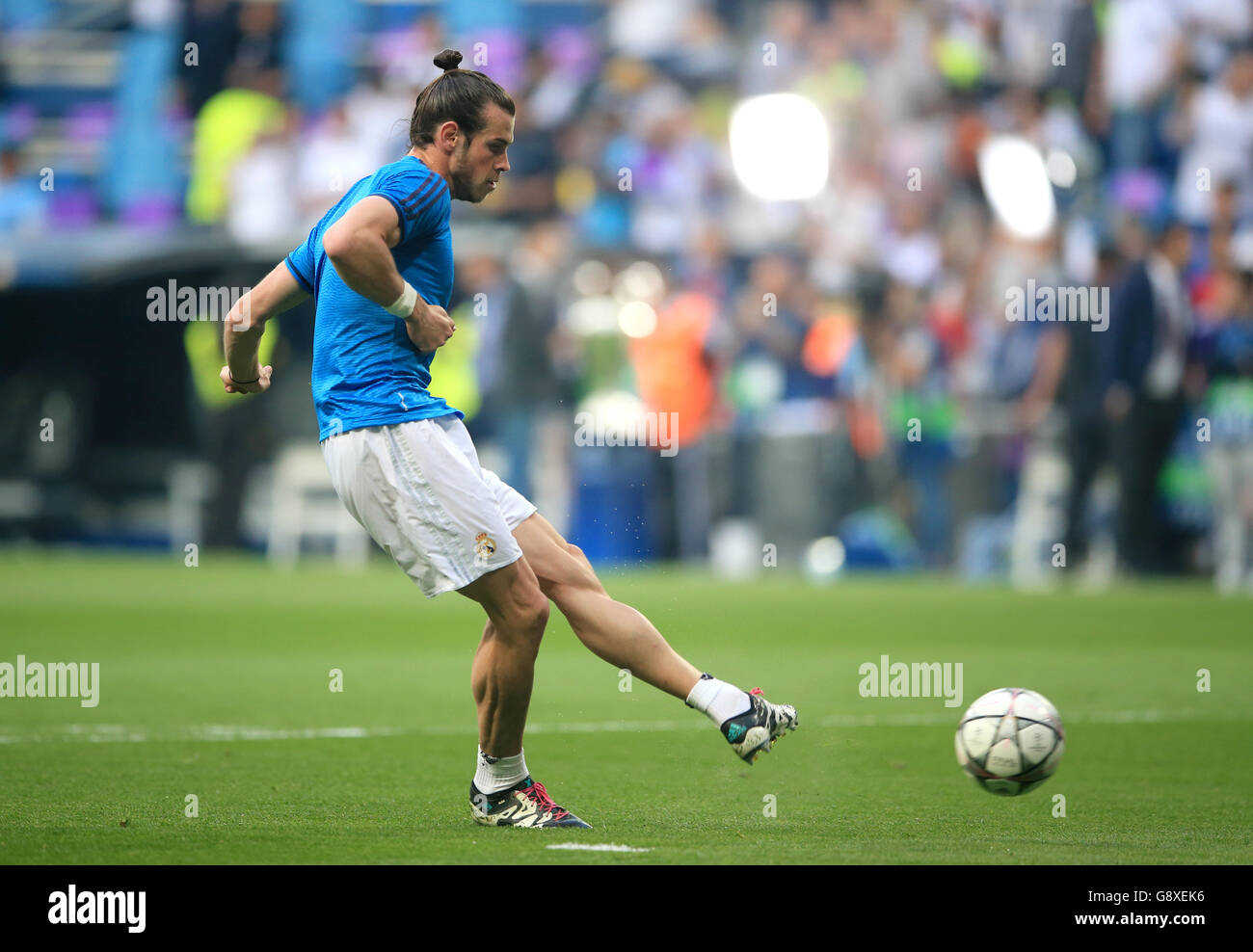 Gareth Bale von Real Madrid vor dem UEFA Champions League Halbfinale, Second Leg Spiel im Santiago Bernabeu, Madrid. Stockfoto