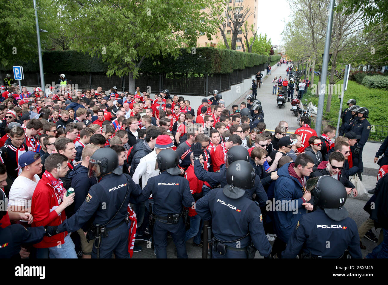 Atletico Madrid V Bayern Munich - UEFA Champions League - Halbfinale-Finale - erste Leg - Estadio Vicente Calderon Stockfoto