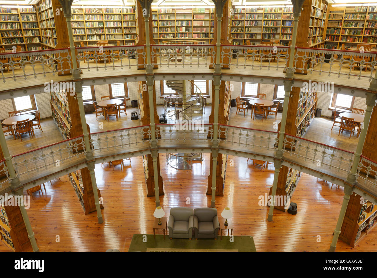 Bibliothek Innenraum, Linderman Bibliothek, das im Jahre 1878 erbaute Lehigh University Stockfoto