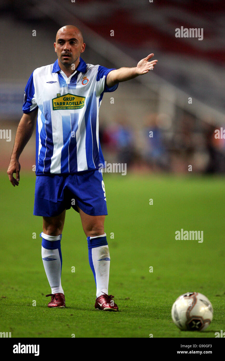 Fußball - UEFA Cup - erste Runde - zweite Etappe - Espanyol gegen FK Teplice - Montjuic Stadium. Ivan de la Pena, Espanyol Stockfoto