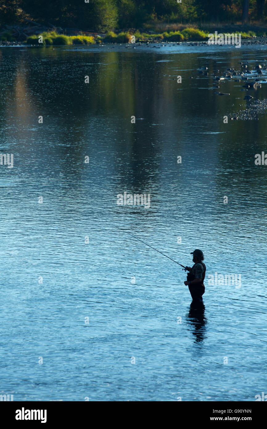 Fischerdorf Grande Ronde River, Grande Ronde Wild and Scenic River, Wallowa County, Oregon Stockfoto