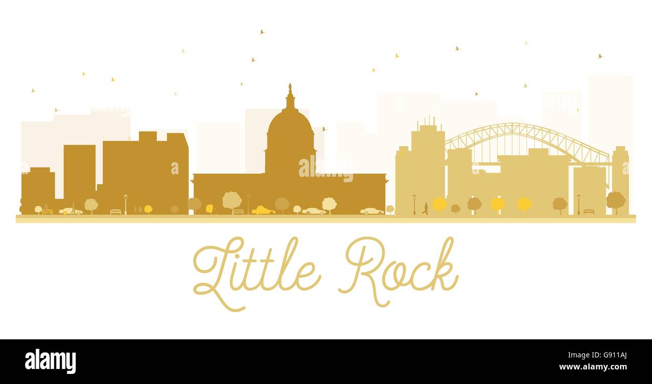 Little Rock City Skyline goldene Silhouette. Vektor-Illustration. Einfache flache Konzept für Tourismus Präsentation, Banner, Plakat Stock Vektor