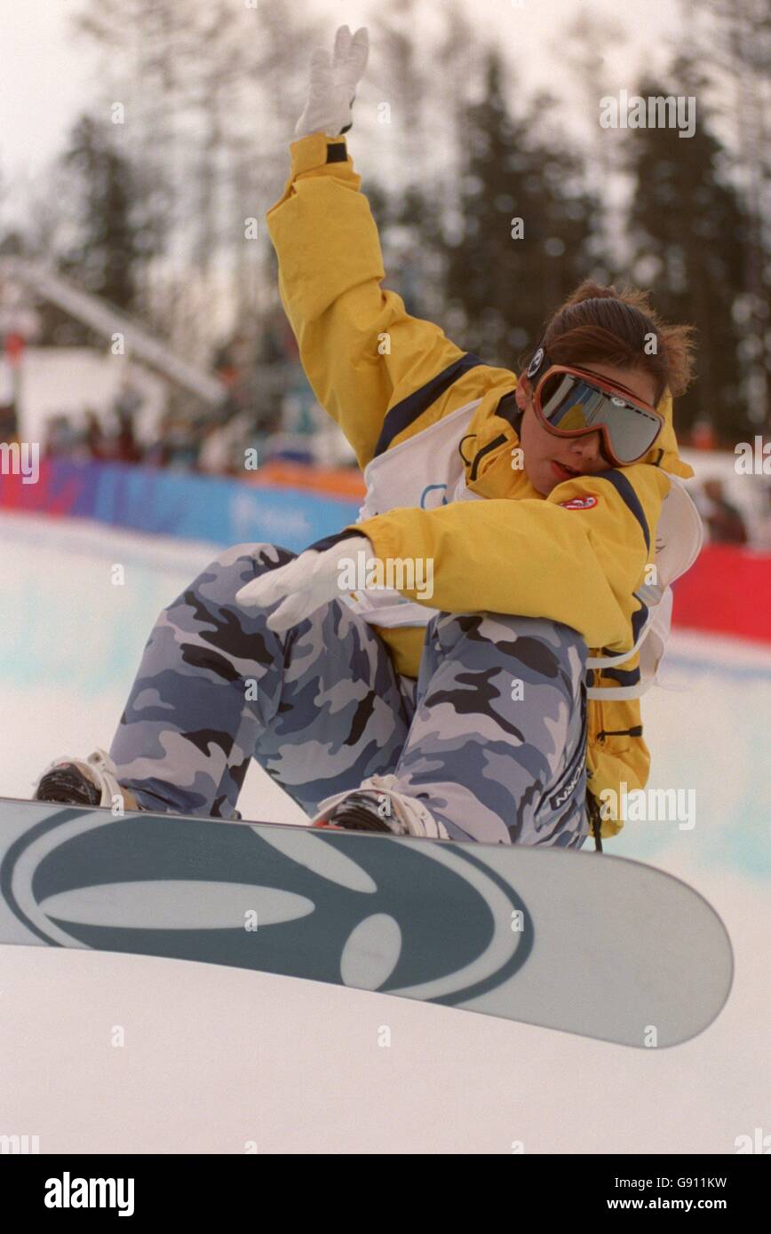 Snowboarden/Halfpipe-Olympischen Winterspiele - Nagano 1998- Stockfoto