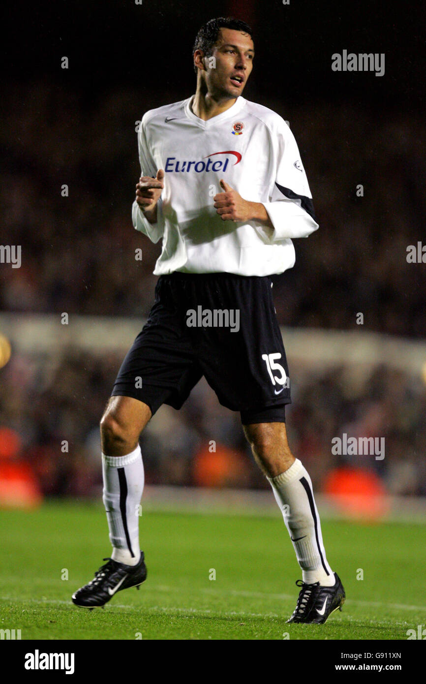 Fußball - UEFA Champions League - Gruppe B - Arsenal gegen Sparta Prag - Highbury. Petr Lukas, Sparta Prag Stockfoto