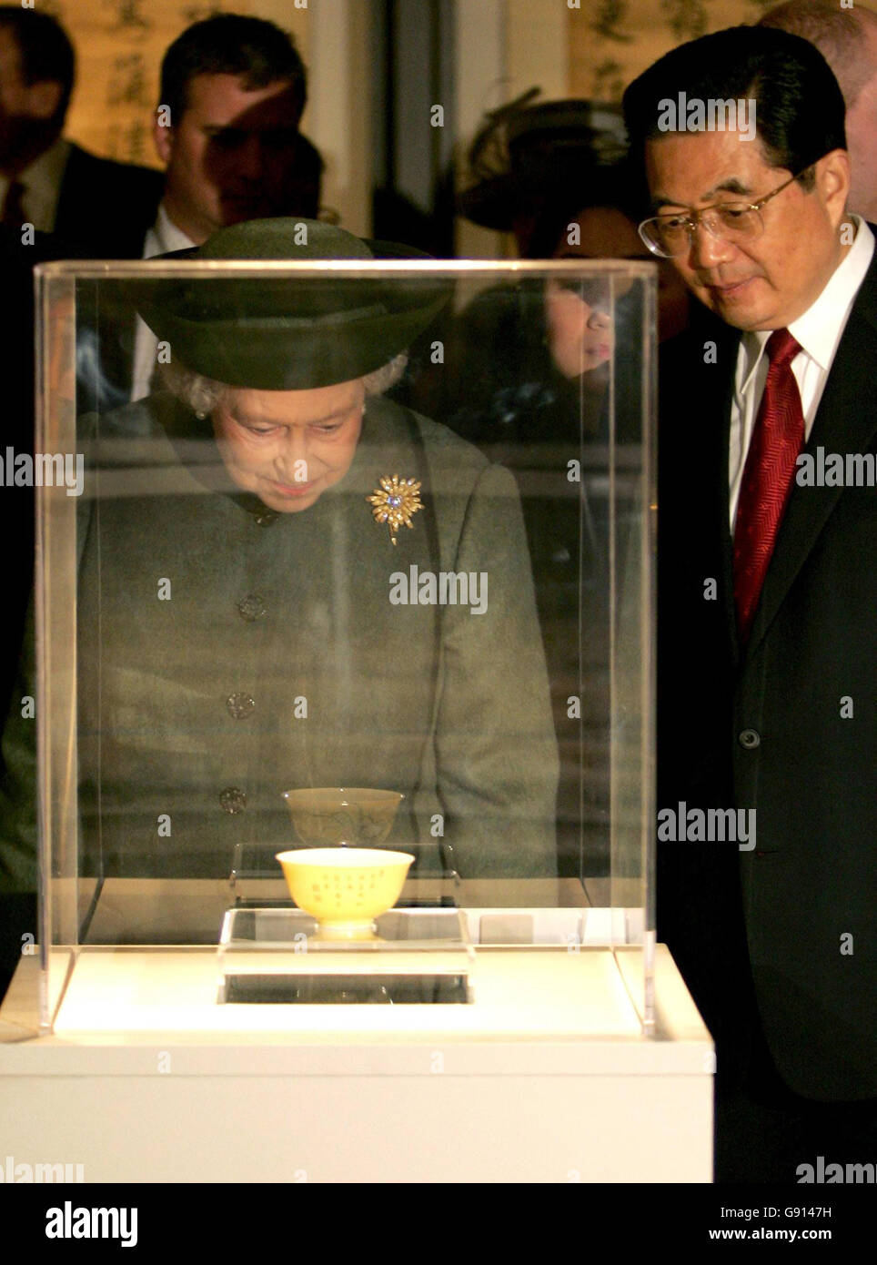 Hu Jintao Besuch in Großbritannien Stockfoto