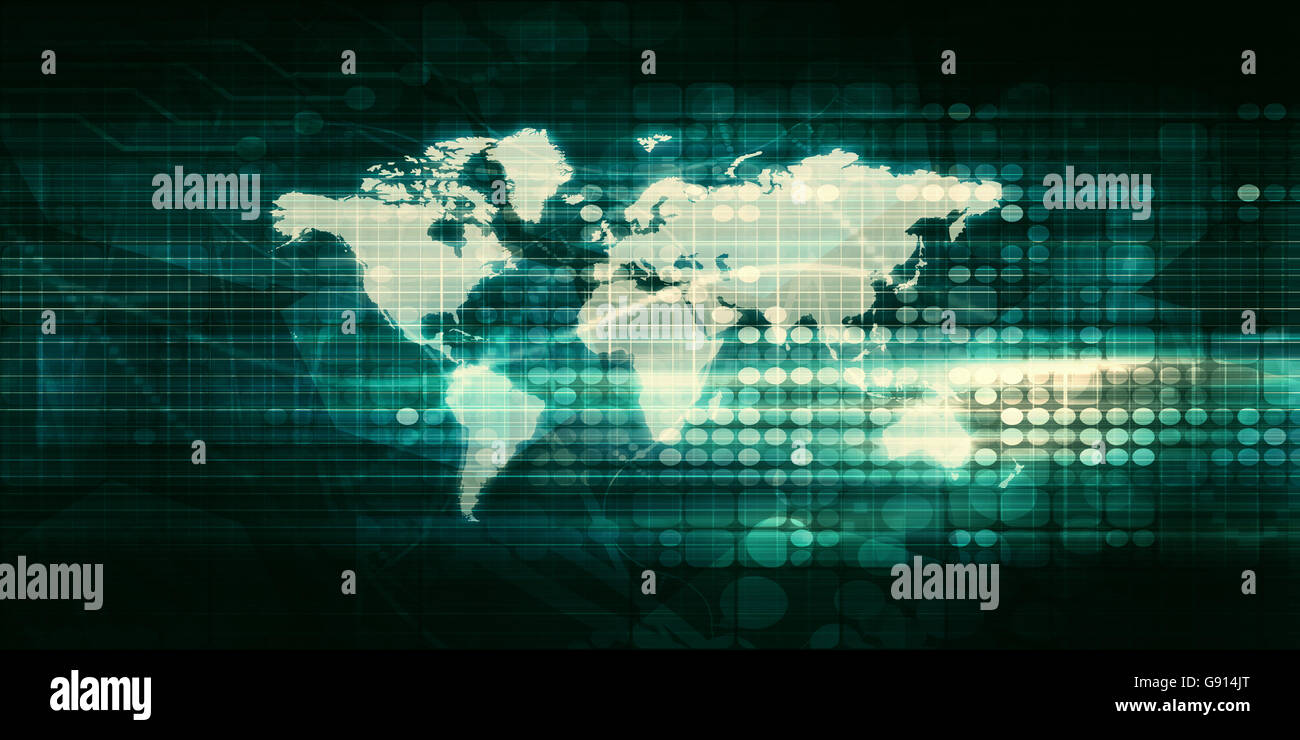 Weltweit Business-Markt-Website Hintergrund als Konzept Stockfoto