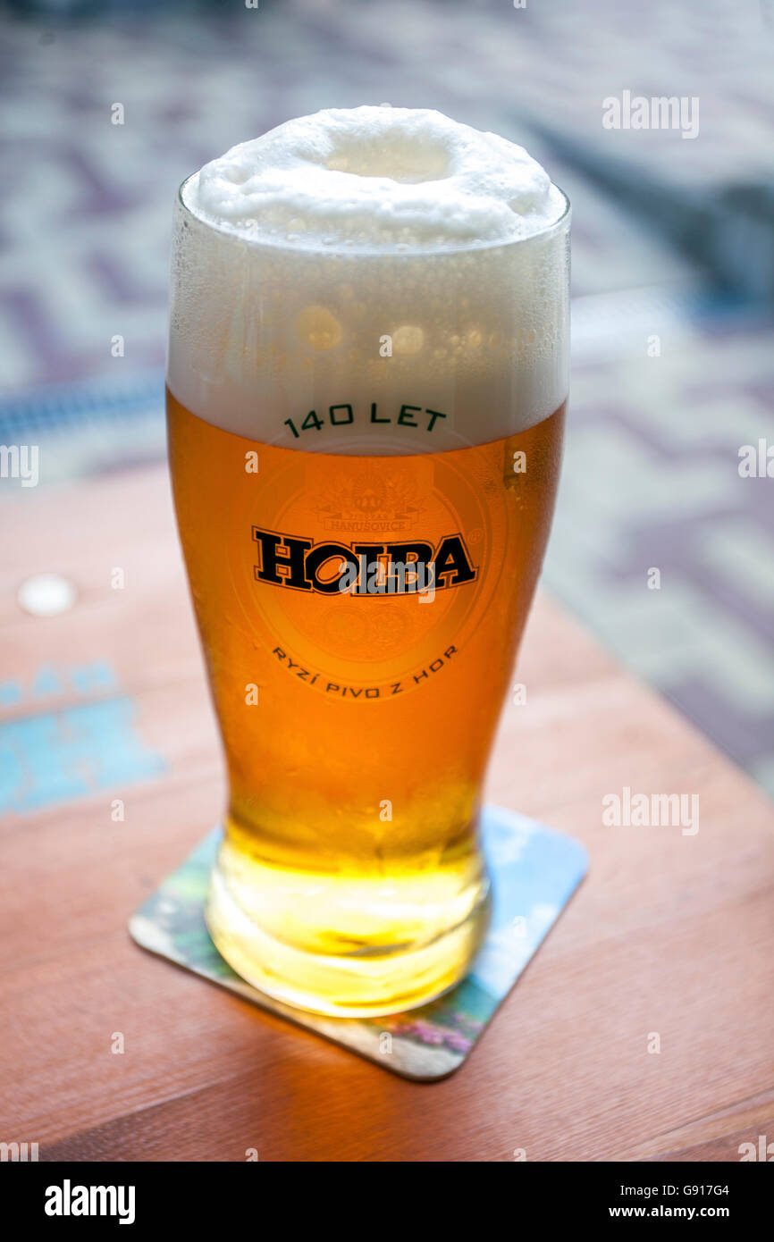 Tschechisches Biermarke Holba Stockfoto