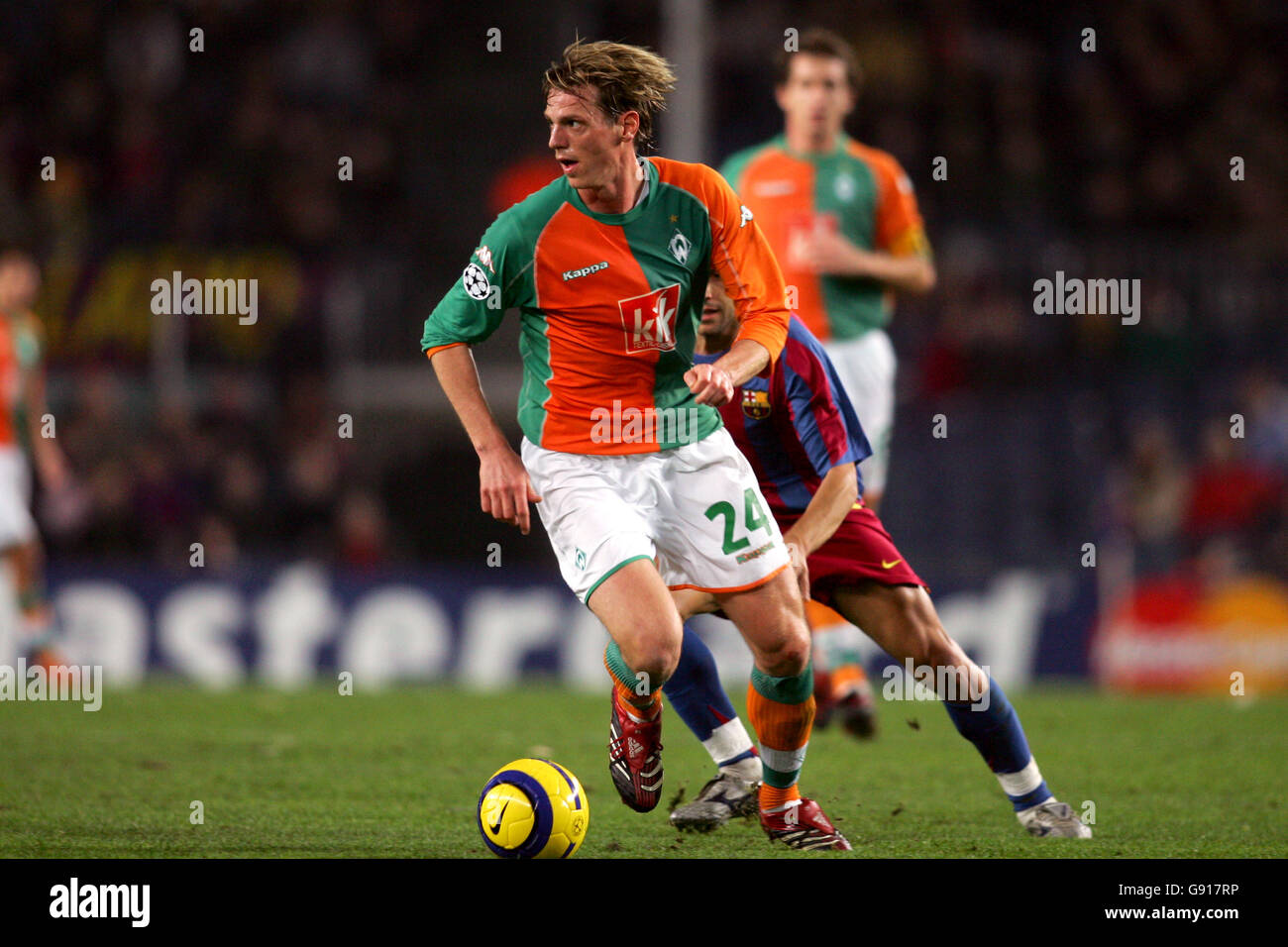 Fußball - UEFA Champions League - Gruppe C - Barcelona / Werder Bremen - Nou Camp. Werder Bremens Tim Borowski in Aktion Stockfoto