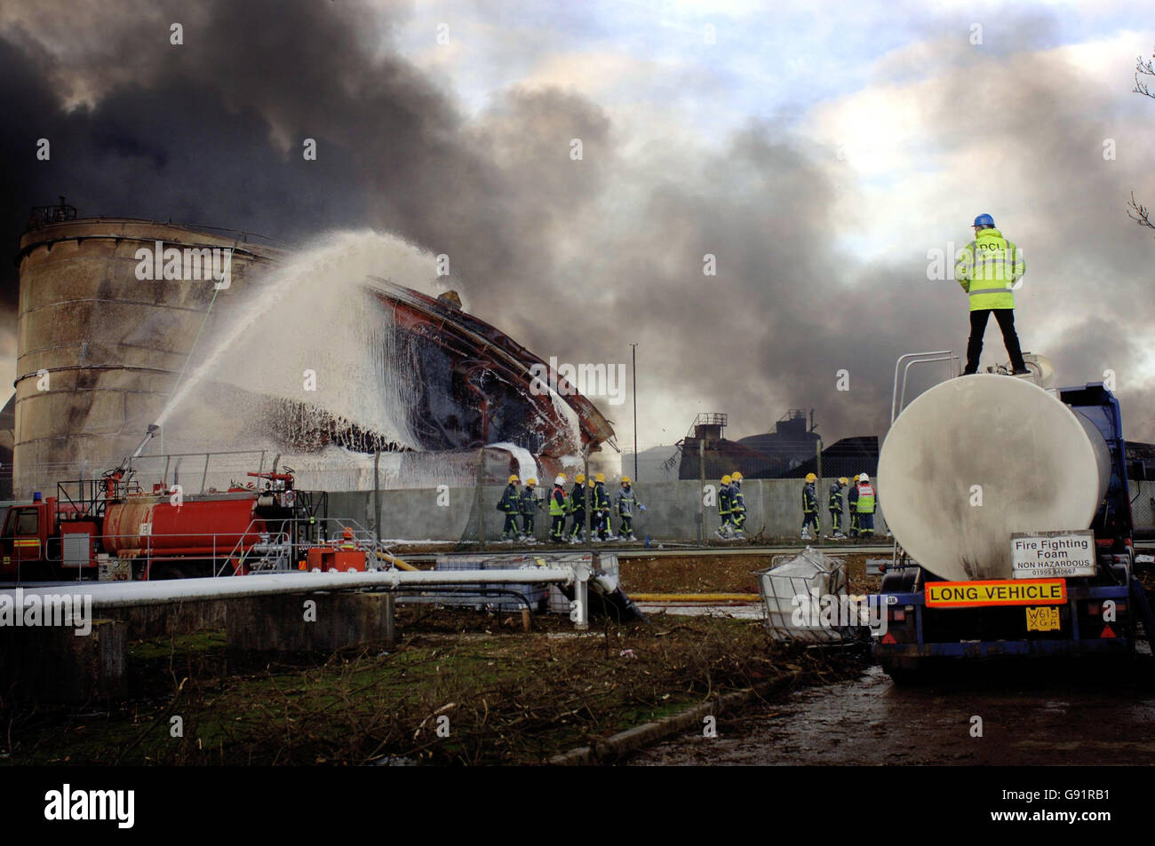 Hemel Hempstead Öl Depot Explosion Stockfoto