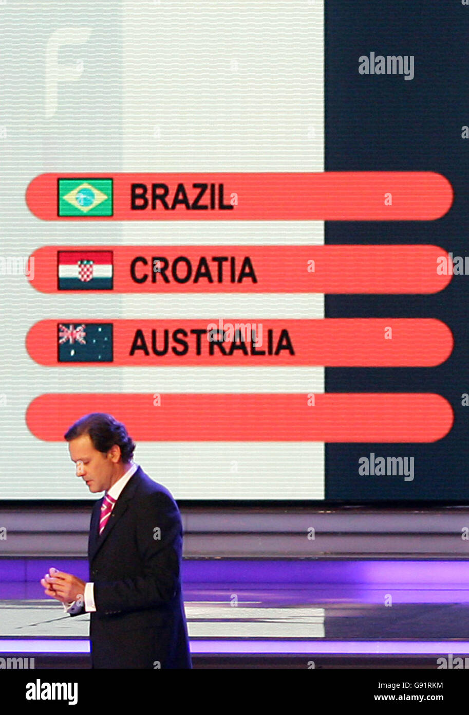 Brasilien wird mit Kroatien und Australien in der Gruppe F gezogen Bei der Endrunde der FIFA-Weltmeisterschaft 2006 Stockfoto
