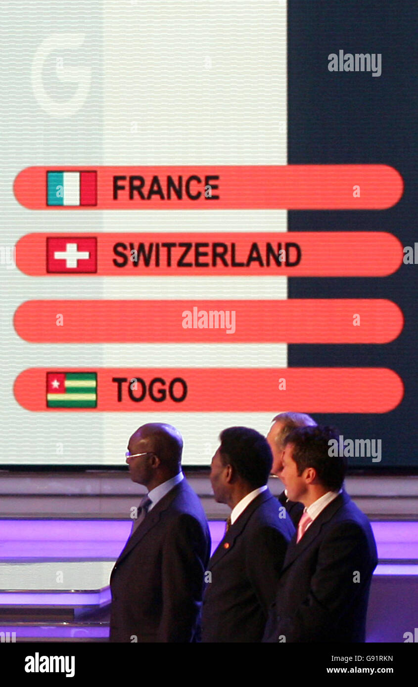 Frankreich wird mit der Schweiz und Togo in Gruppe G gezogen Bei der Endrunde der FIFA-Weltmeisterschaft 2006 Stockfoto