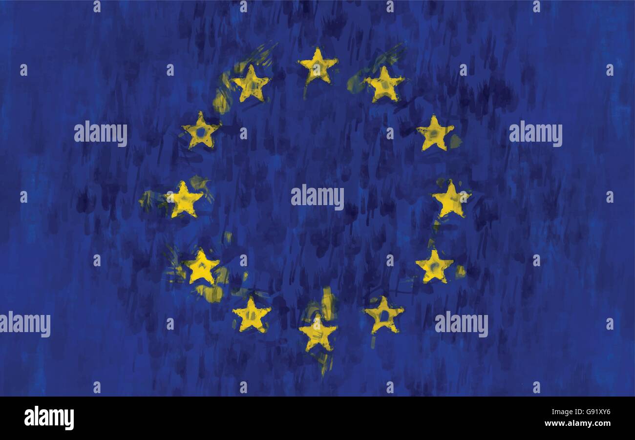 EU-Flagge Vektor Hintergrund Illustration Malerei Stock Vektor