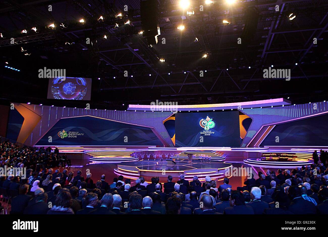 Die Bühne steht für die Endrunde der FIFA-Weltmeisterschaft 2006. Stockfoto