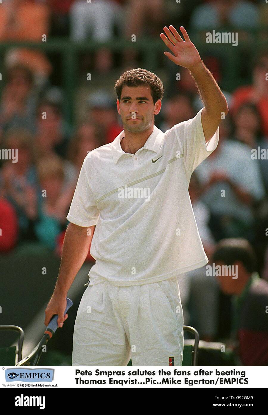 Tennis - Wimbledon Meisterschaft - Herren Einzel - Runde drei - Pete Sampras V Thomas Enqvist Stockfoto