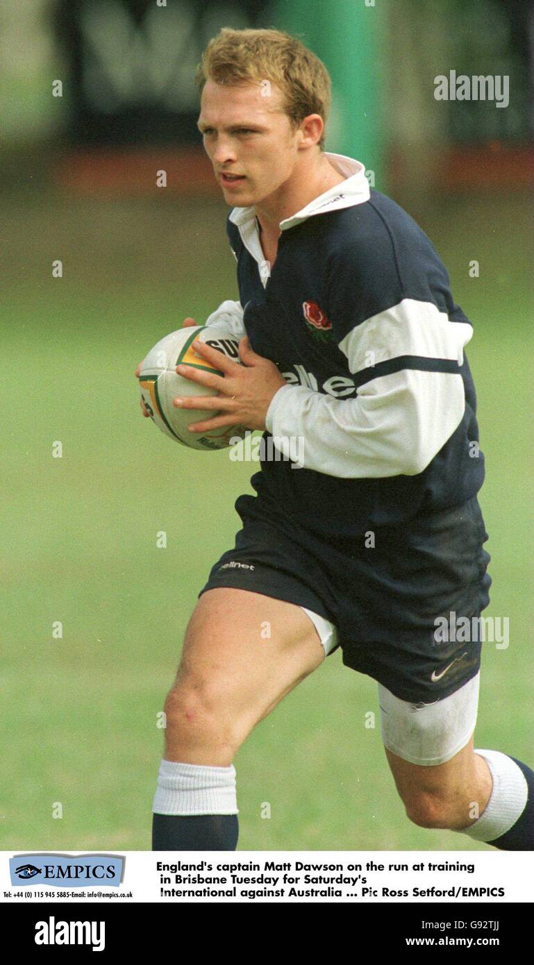 Rugby Union - Testspiel - Australien - England - England Training. England Kapitän Matt Dawson auf der Flucht Stockfoto