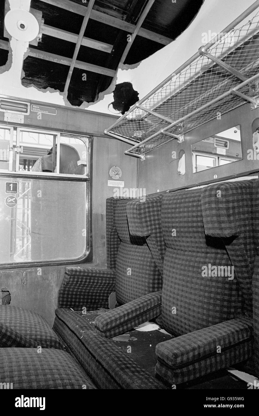 Transport - Hooliganismus - London - 1985 Stockfoto