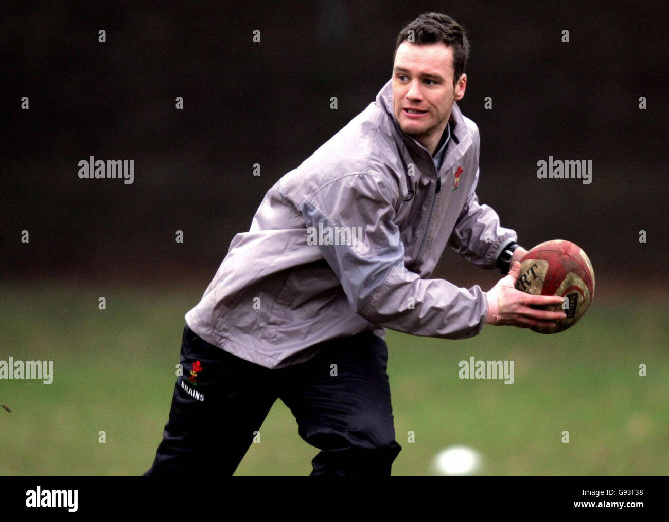 Wales' Mark Jones während einer Trainingseinheit in Sophia Gardens, Cardiff, Mittwoch, 1. Februar 2006. DRÜCKEN Sie VERBANDSFOTO. Bildnachweis sollte lauten: David Davies/PA. Stockfoto