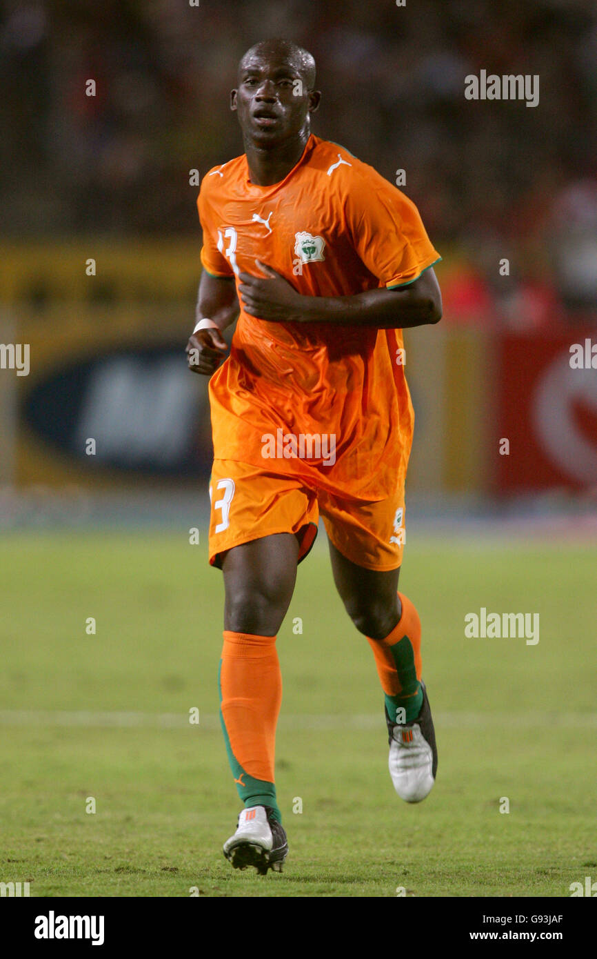 Fußball - Afrikanischer Fußballpokal 2006 - Gruppe A - Libyen - Elfenbeinküste - Internationales Stadion von Kairo. Marco Andre Zoro, Elfenbeinküste Stockfoto