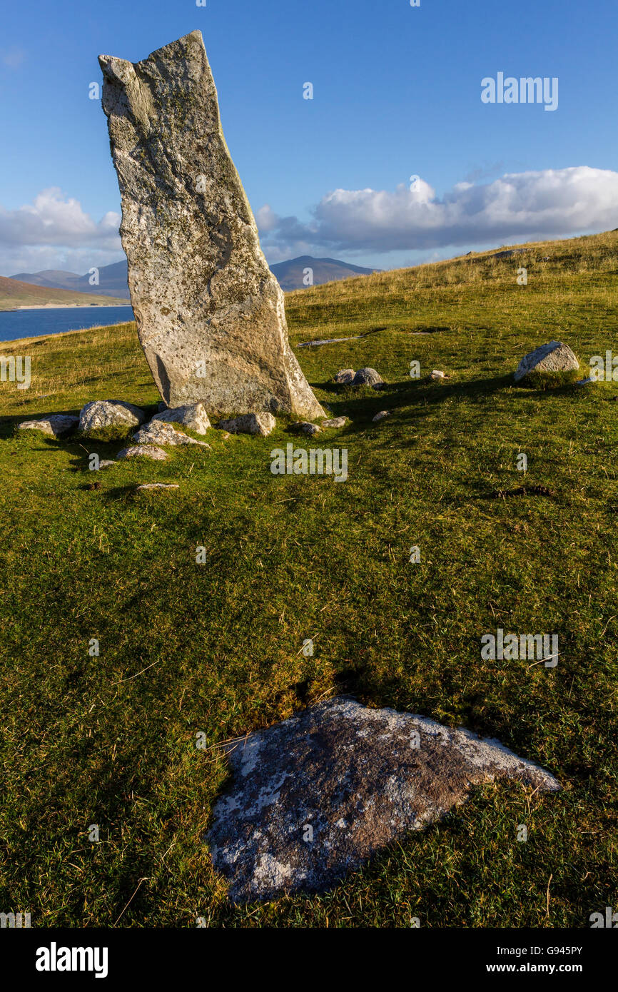 MacLeod Stein, Isle of Harris, Schottland Stockfoto