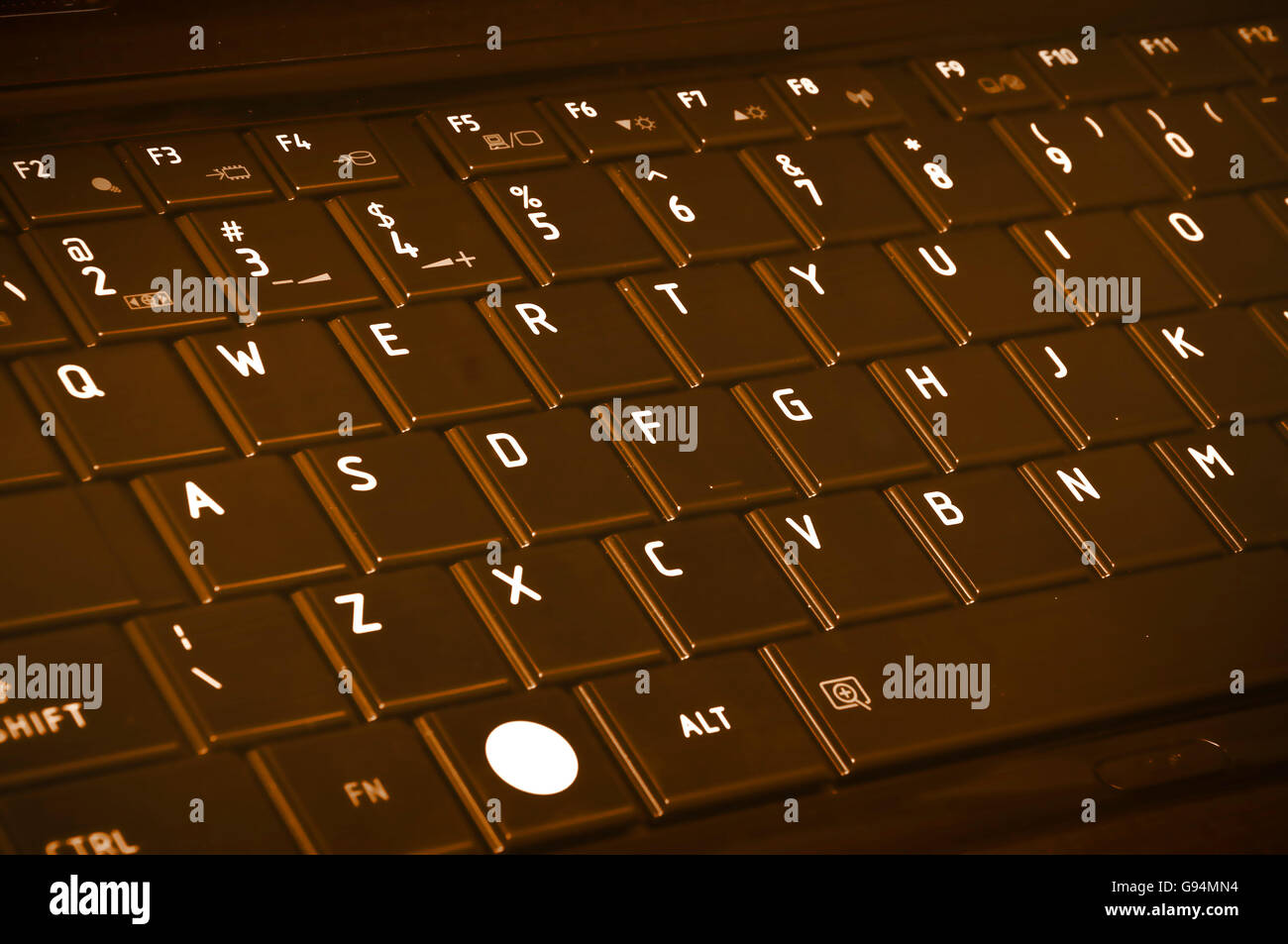 Braune Schokolade Laptop-Tastatur-Registerkarten Stockfoto