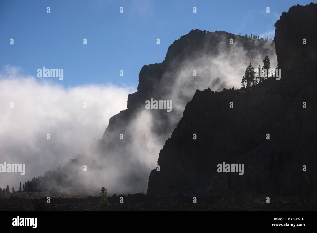 Wolken bei Las Canadas, Spanien, Teneriffa Stockfoto