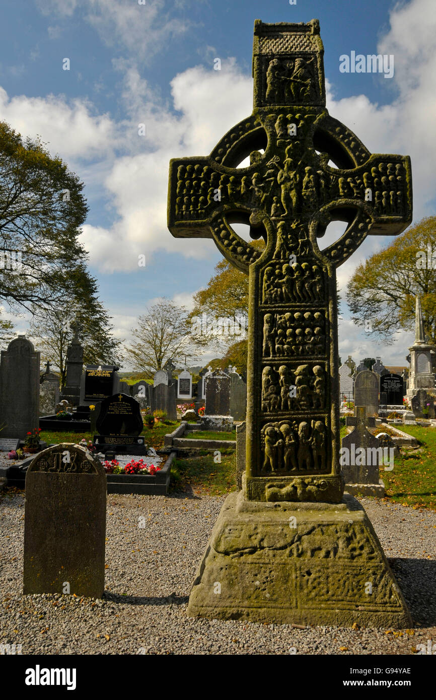 Die Muiredach High Cross, Monasterboice, Drogheda, County Louth, Irland Stockfoto