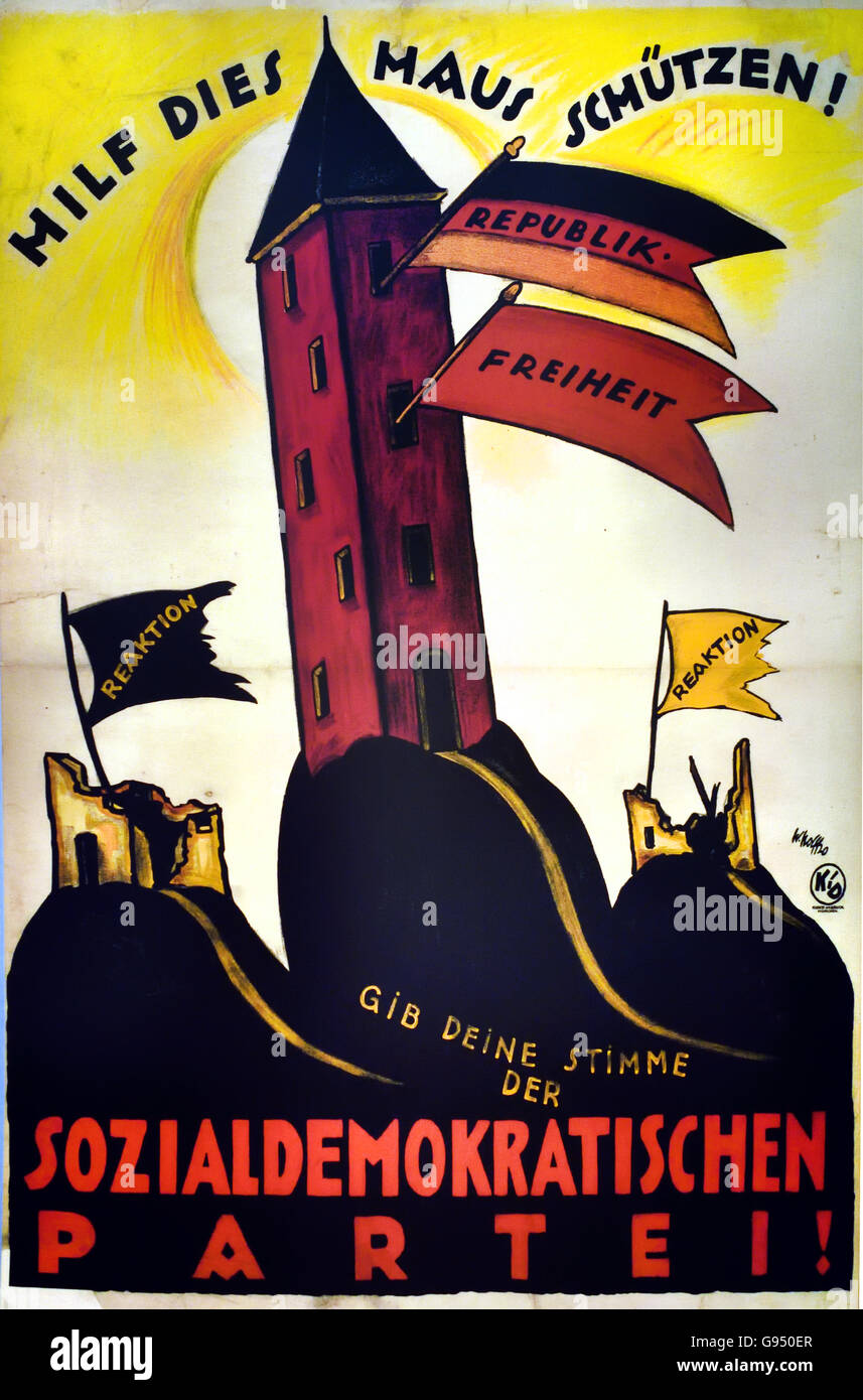 Plakat der SPD Zur Reichstagswahl 1920 - Plakat der SPD für den allgemeinen Wahlen im Jahr 1920 Berlin Nazi-Deutschland Stockfoto