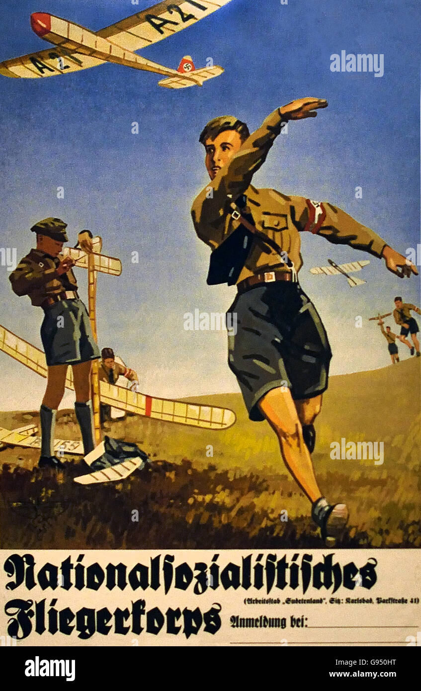 Werbung für die nationale sozialistische Flyer Corps 1937 Deutschland Stockfoto