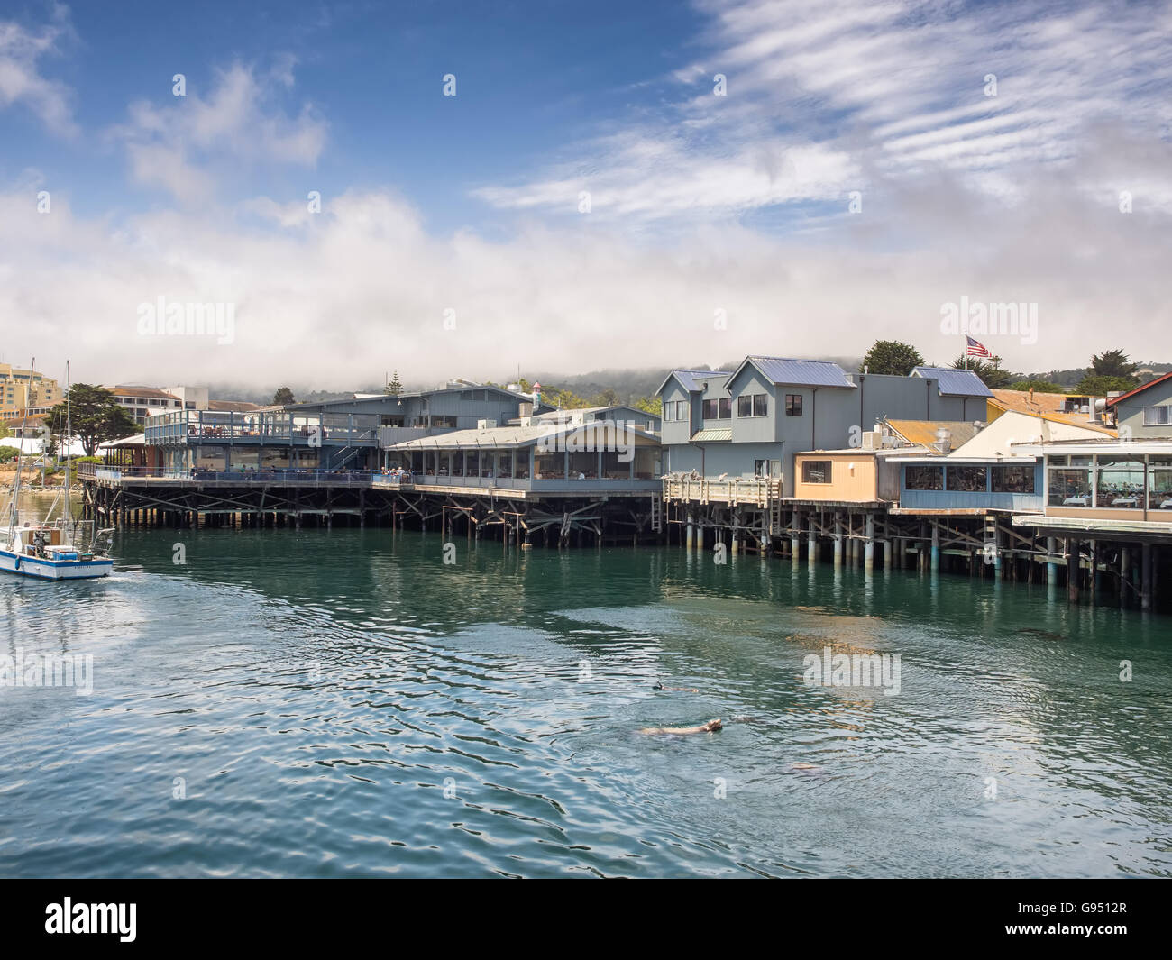 Monterey Fishermans Wharf Hafen in Kalifornien Stockfoto