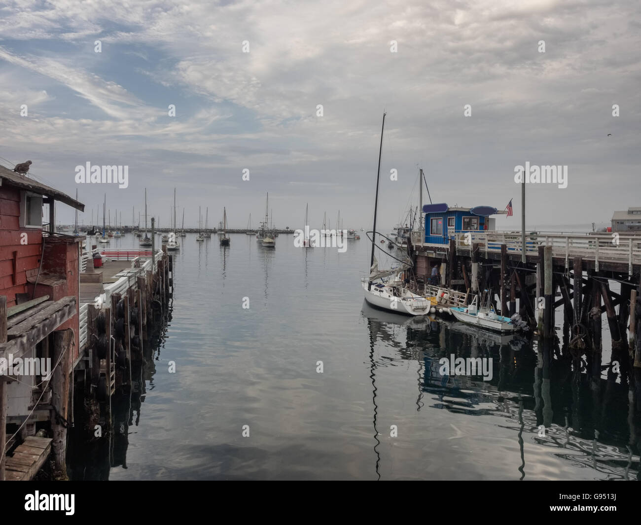 Monterey Fishermans Wharf Hafen in Kalifornien Stockfoto