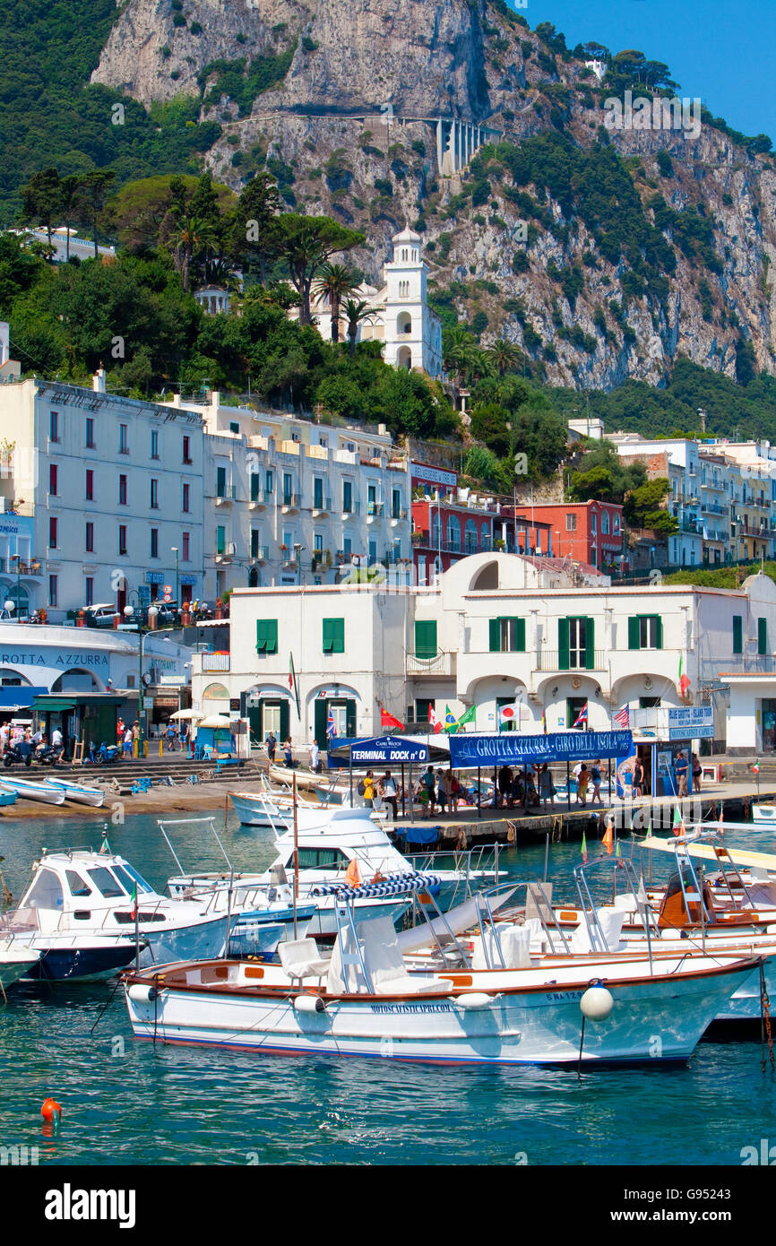 Italien, Golf von Neapel, Capri - Marina Grande Hafen Stockfoto