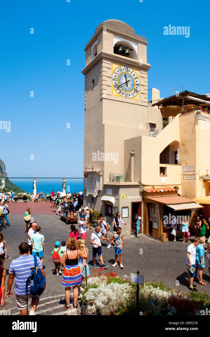 Italien, Kampanien, Insel Capri - die Piazetta Stockfoto