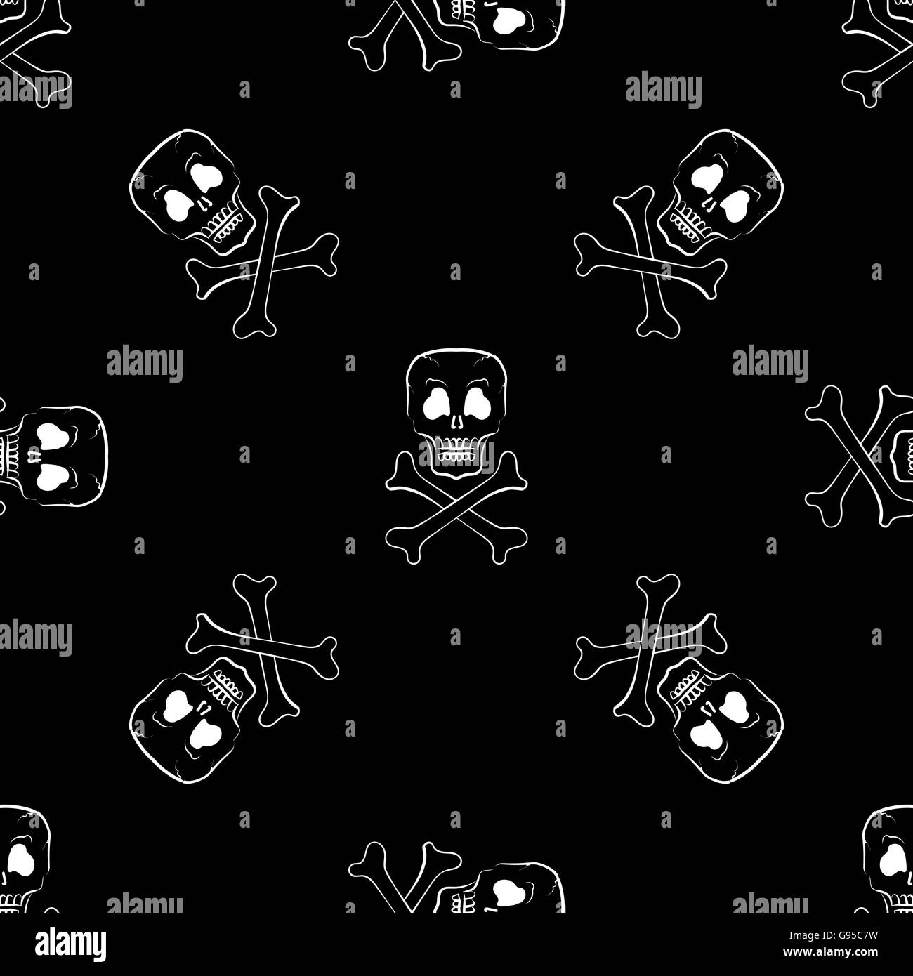 Skull Cross Bones nahtlose Muster Stock Vektor