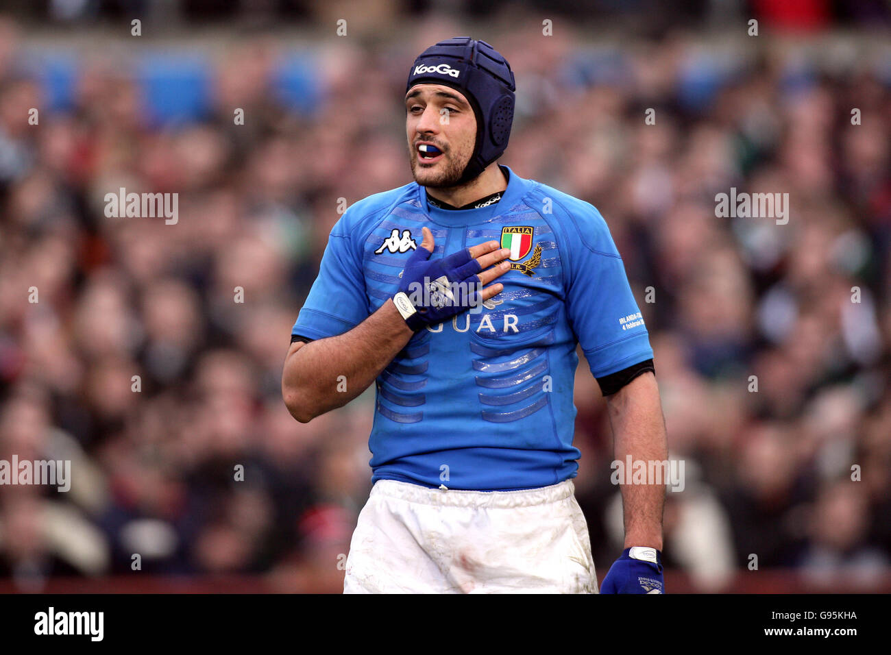 Rugby Union - RBS 6 Nations Championship 2006 - Irland - Italien - Lansdowne Road. Marco Bortolami, Italien Stockfoto