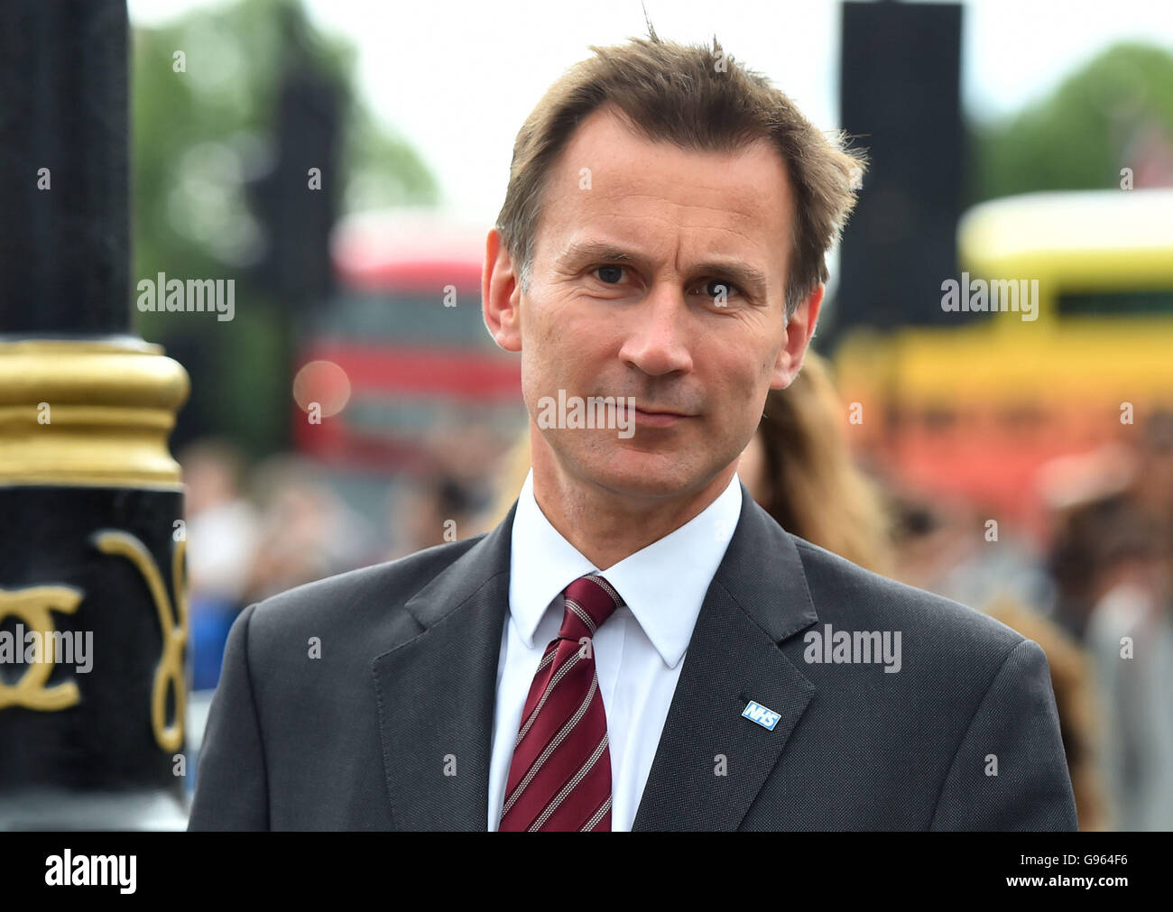 Gesundheitsminister Jeremy Hunt in Westminister, London, nach Theresa May, Michael Gove, Stephen Crabb, Liam Fox und Andrea Leadsom wurden als die offizielle Tory Führung Anwärter durch den Vorsitzenden des Ausschusses für 1922, Graham Brady bestätigt. Stockfoto